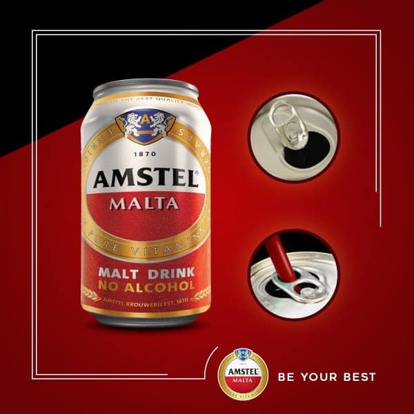 Amstel Malt Drink (Non Alcoholic) - 33cl Can X 24 - Image 2